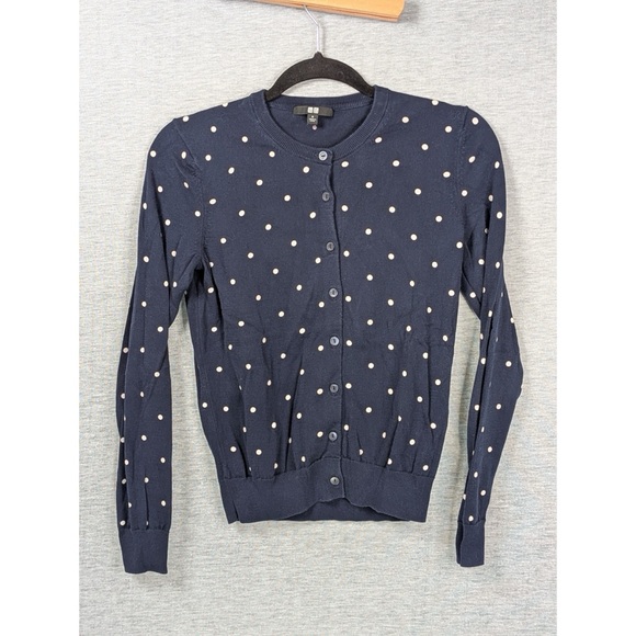 Uniqlo Cotton Polka Dot Cardigan - Picture 2 of 7